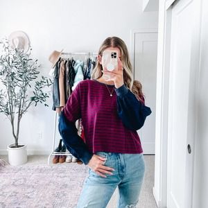 KINLY Striped Sweatshirt Top